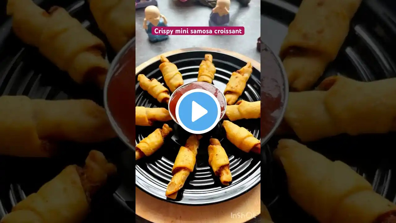 Crispy mini croissant samosa recipeš¤¤/easy potato snacks #aloosnacks#shorts#youtubeshorts#viral