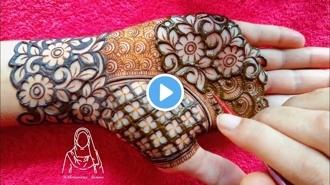 Very Attractive Floral Heavy Palm Henna Design Tutorial || Latest Heavy Bharwa Mehndi design