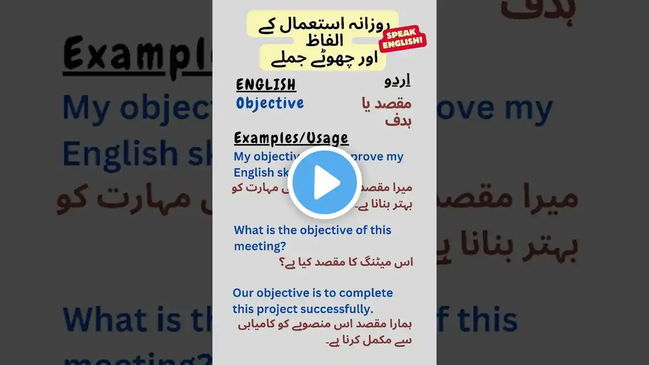 Objective | Spoken English Course | Learn English | English Speaking Practice