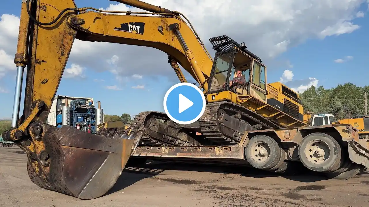 Transporting On Site Two Caterpillar & Liebherr Excavators - Fasoulas Heavy Transports - 4k