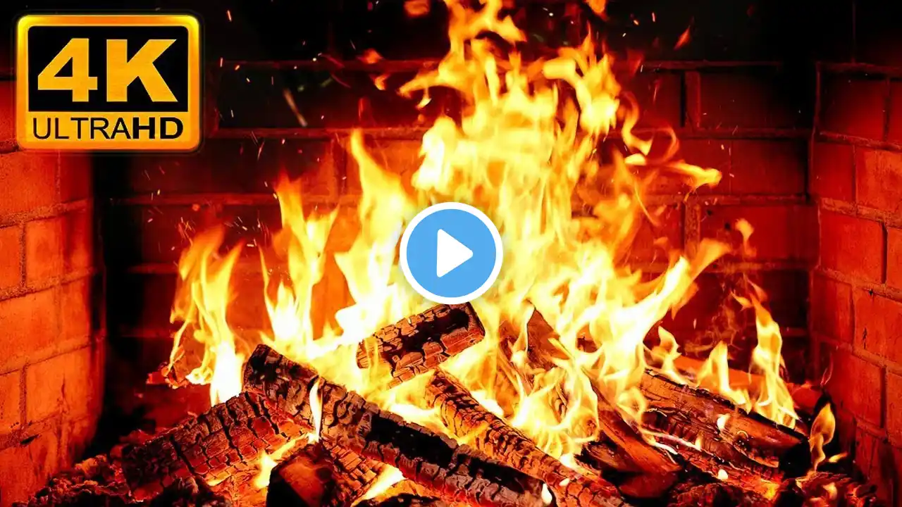 🔥 Fireplace Ambiance for Restful Nights: Burning Logs, Gentle Flames, and Deep Relaxation 4K UHD