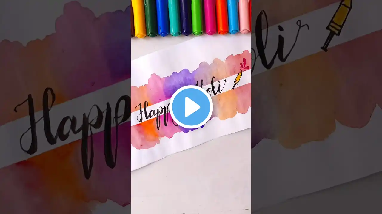 Easy Holi Drawing For Beginners 😍❤️#art #shorts #drawing #youtubeshorts