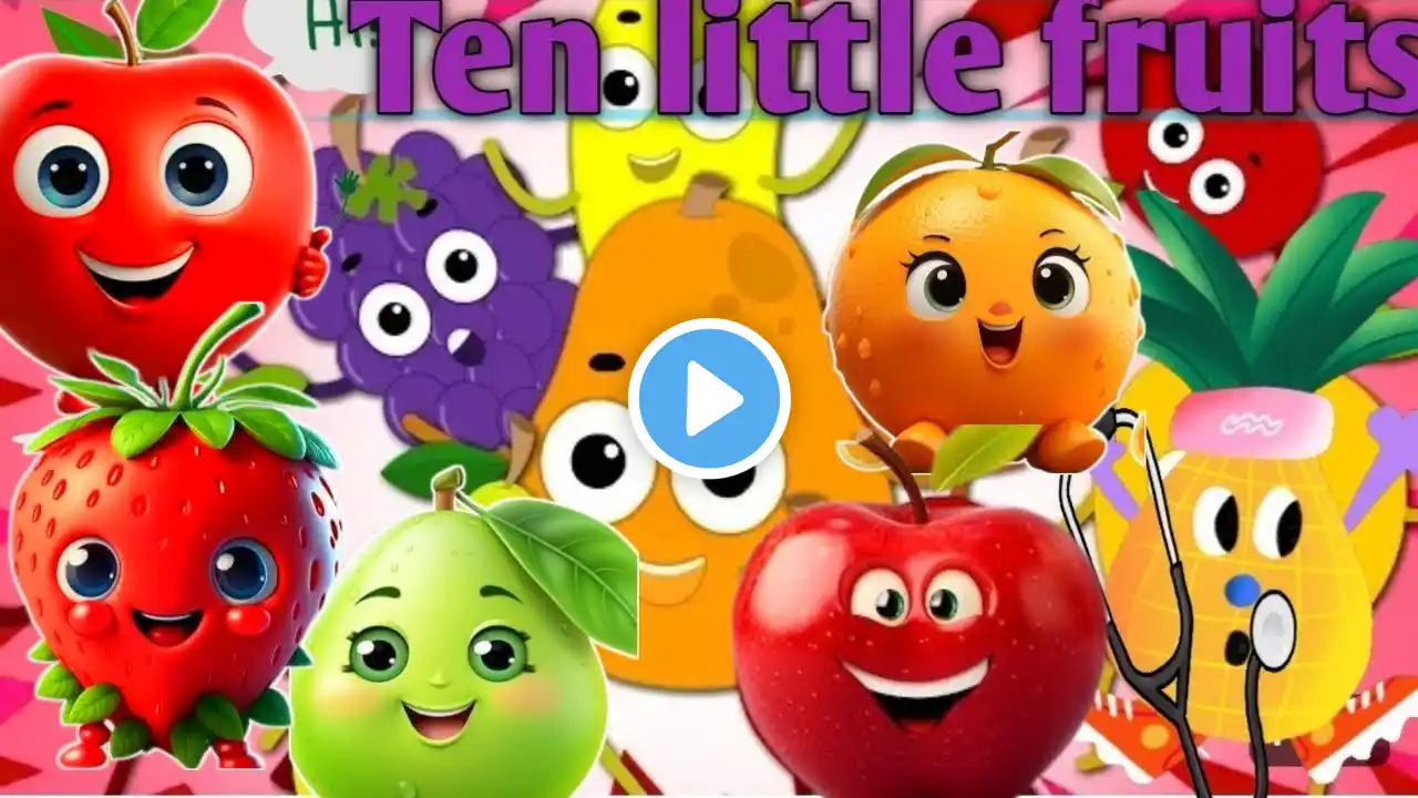 Ten little cute fruits & more song for nursery kids l Nursery Rhymes l Learn fruits name l kidz ❤️