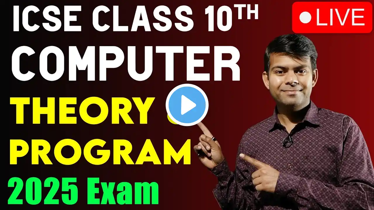 Computer Exam, Class 10th, LIVE Revision | ICSE 2025 Exam