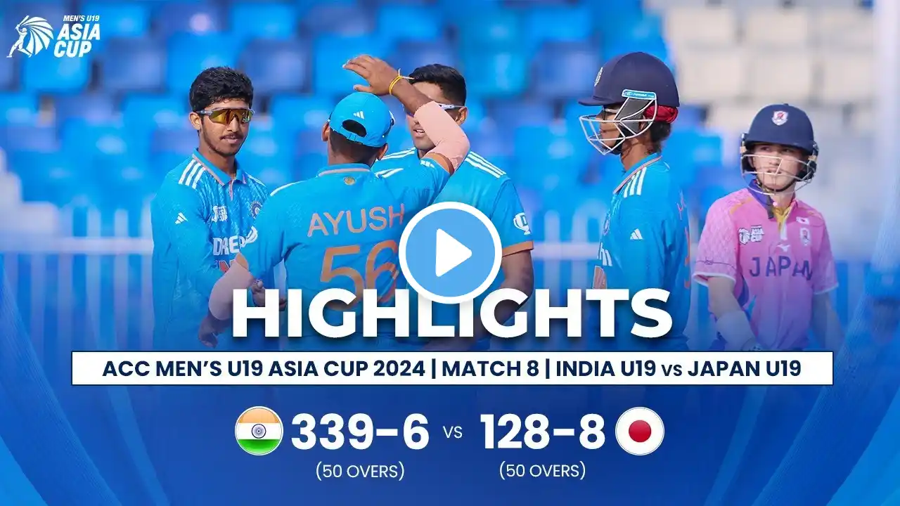 India U19 vs Japan U19 | ACC Men's U19 Asia Cup | Match 8