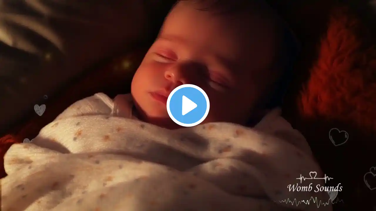 Womb Sounds & Heartbeats 💤 Soothe Crying Baby | White Noise for Deep Sleep | No Ads