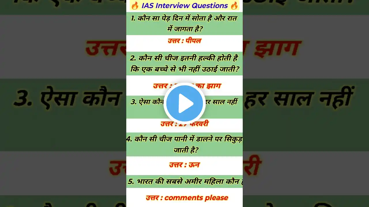 IAS Interview Questions GK❤️|UPSC Interview Questions#iasinterviewwuestions#upscinterviewquestions📝