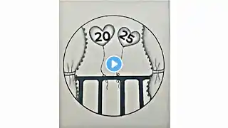 how to draw happy new year 2025 // very easy and simple drawing ll drawing for beginners