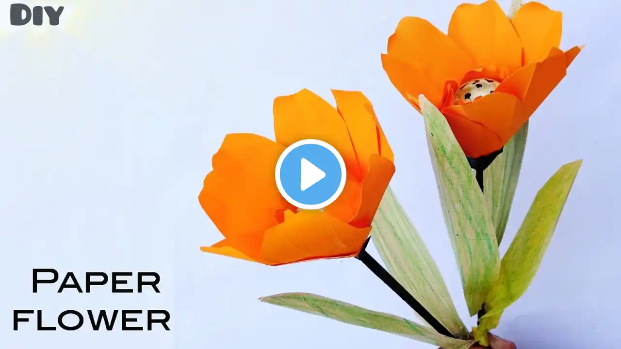 Unique Beautiful Flower Making With Paper 🌸 | Paper flower tutorial step by step | Room decoration