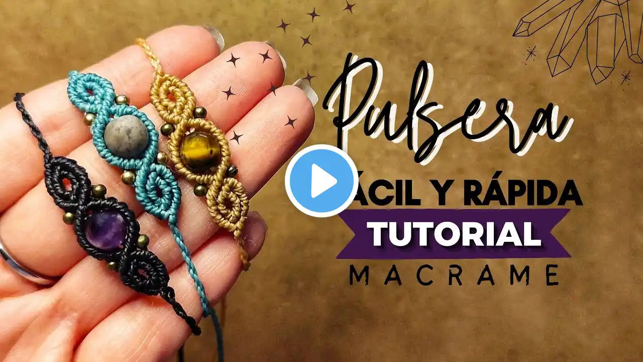 🔮 EASY Macrame Bracelet with NATURAL STONE #37 | DIY Macrame Bracelet with Stone Tutorial