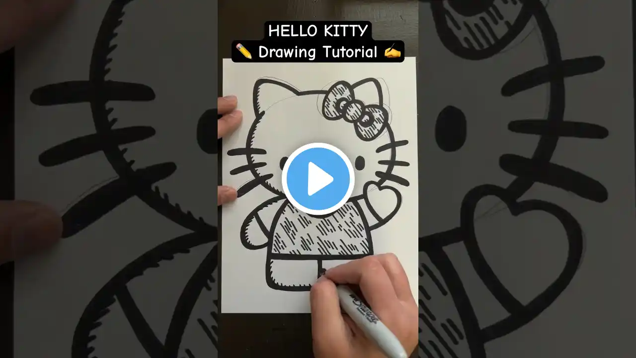 Everyone Can Draw! - HELLO KITTY ✍️ Drawing Tutorial 😀✏️ #hellokitty #hellokittydrawing