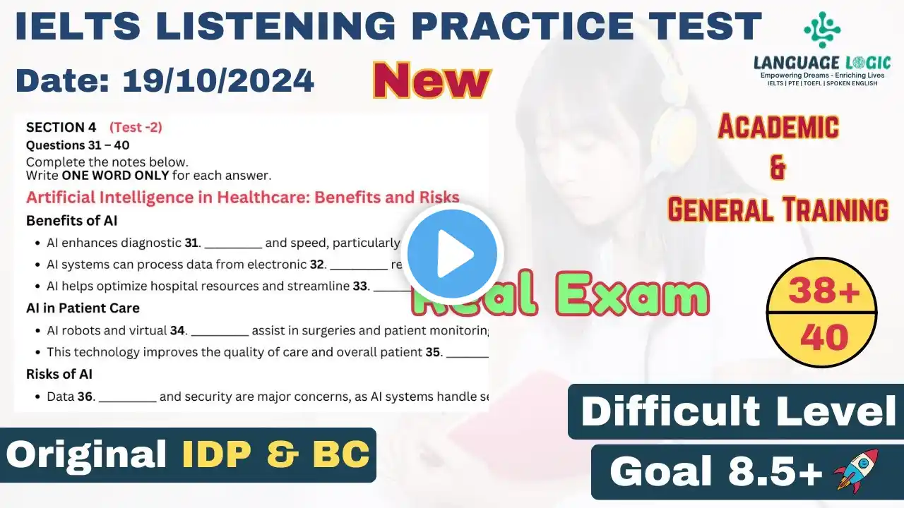 IELTS LISTENING PRACTICE TEST 2024 WITH ANSWERS | 19.10.2024 #ieltslistening #ielts2024 #ieltstest