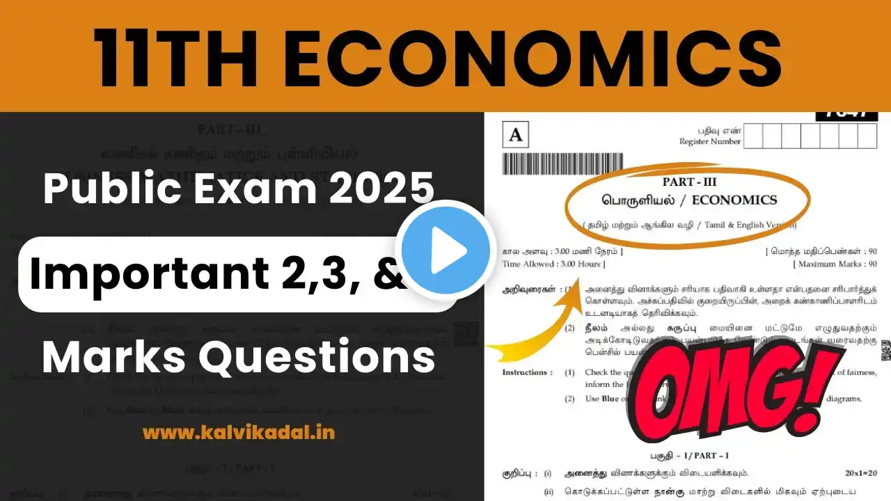 🎯 Top 11th Economics Public Questions 2025– Important Questions & Preparation Tips!