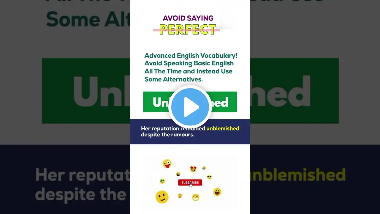 Perfect ❌ | Avoid Speaking Basic English! Overused Words In English | Advanced Vocabulary#shorts