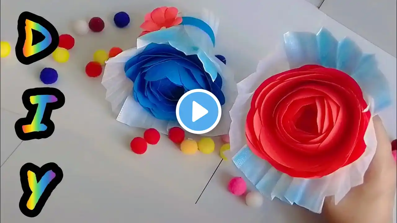 Beautiful Rose Flower from Paper | How to make a bouquet of flower with paper | Paper Flower Bouquet