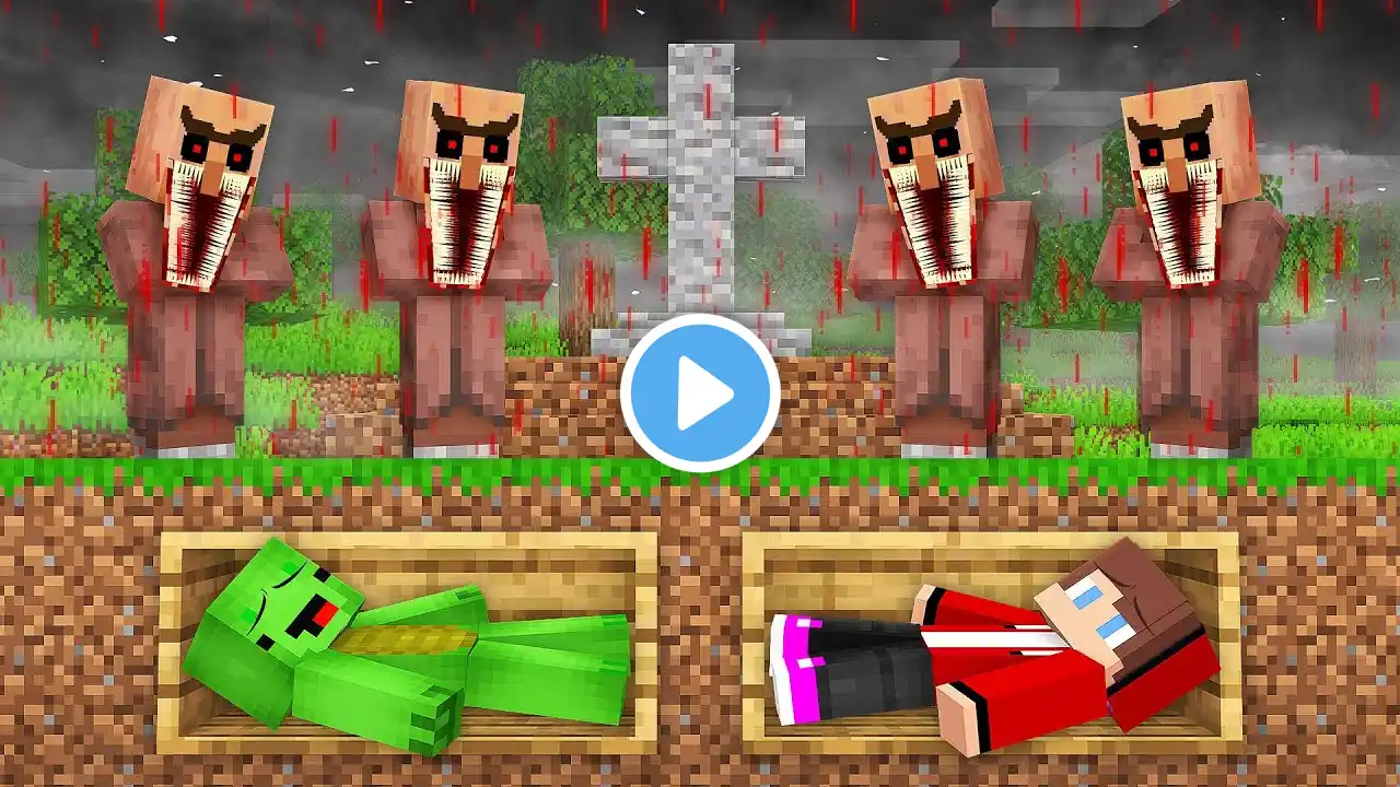 JJ and Mikey Buried Alive in BLOOD RAIN in Minecraft - Maizen