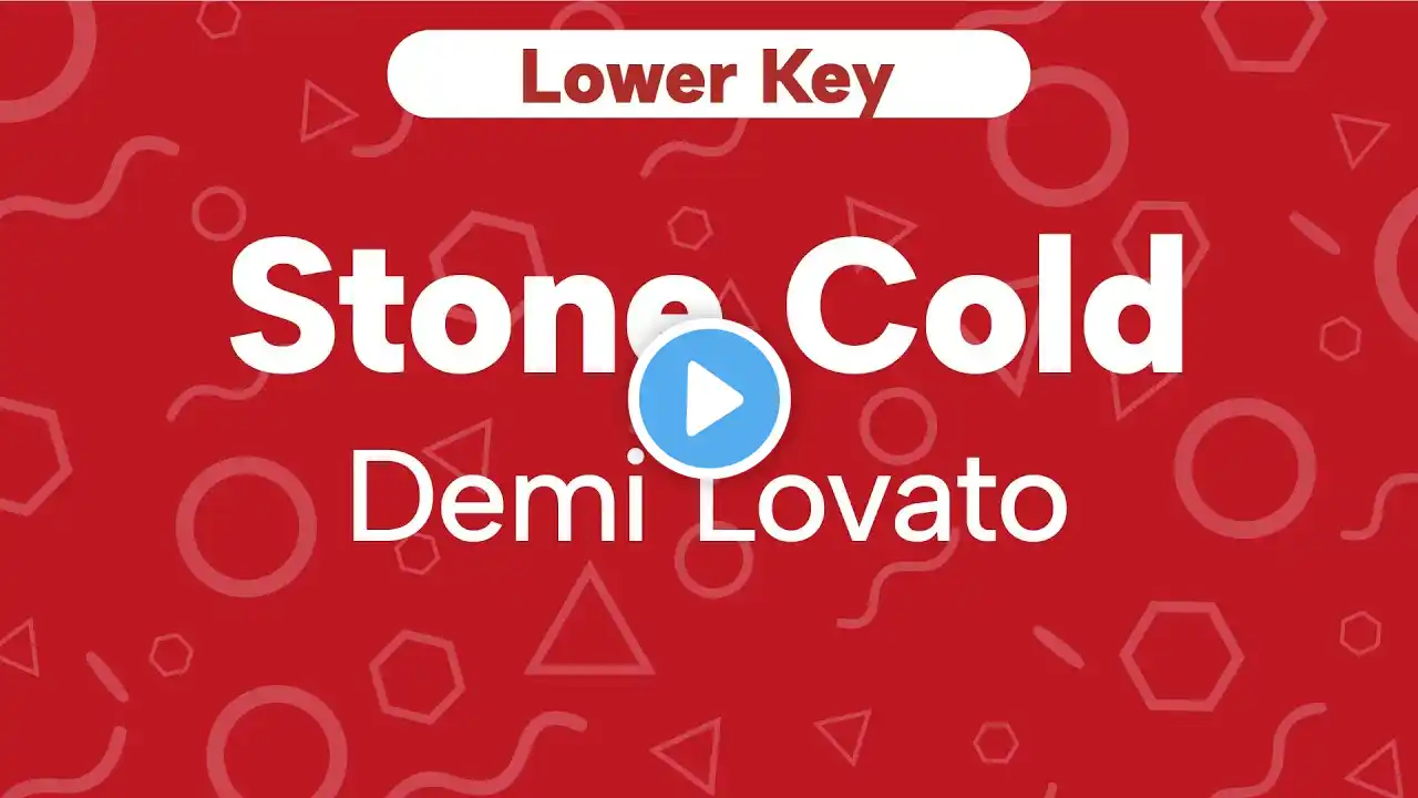 Karaoke Stone Cold - Demi Lovato | Lower Key (Cover)