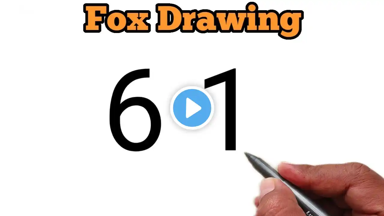 How to draw Fox from number 61 | Easy Fox drawing for beginners | number drawing