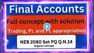 Final Accounts|Class 12|Profit & Loss Account & P&L Appropriation Account solution NEB 2080