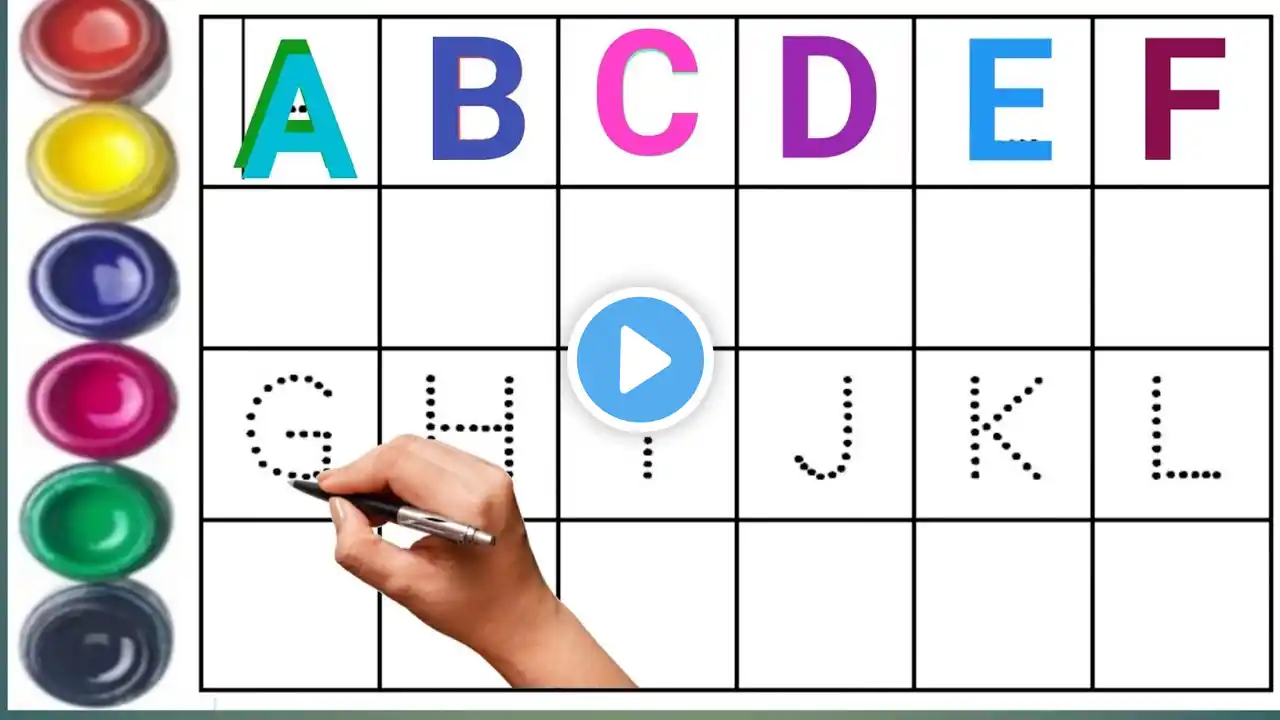 Collection of uppercase & lowercase alphabet dotted lines,ABCD alphabet writing,#kidssong #abcd#atoz