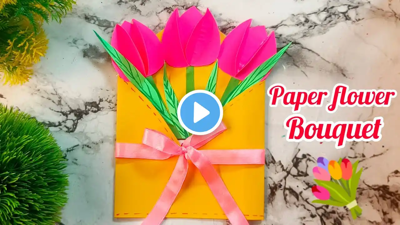 DIY birthday paper flower bouquet 💐// paper craft// handmade birthday gift// diy gift ideas