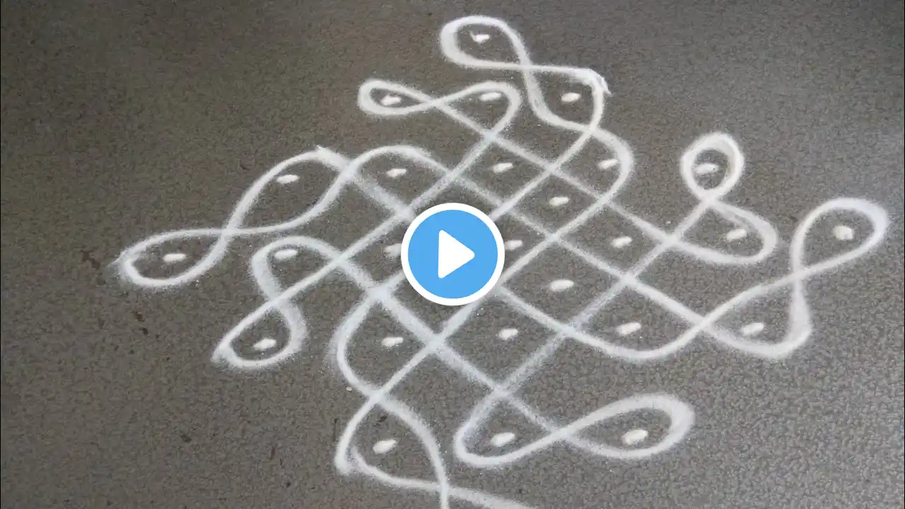 Thippudu Muggu kolam design rangoli with dots 7 to 1