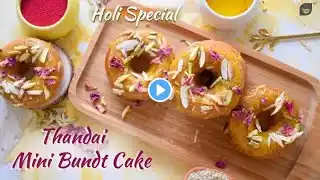 Thandai Cup Cakes - Eggless | Thandai Mini Bundt Cakes | Holi Special