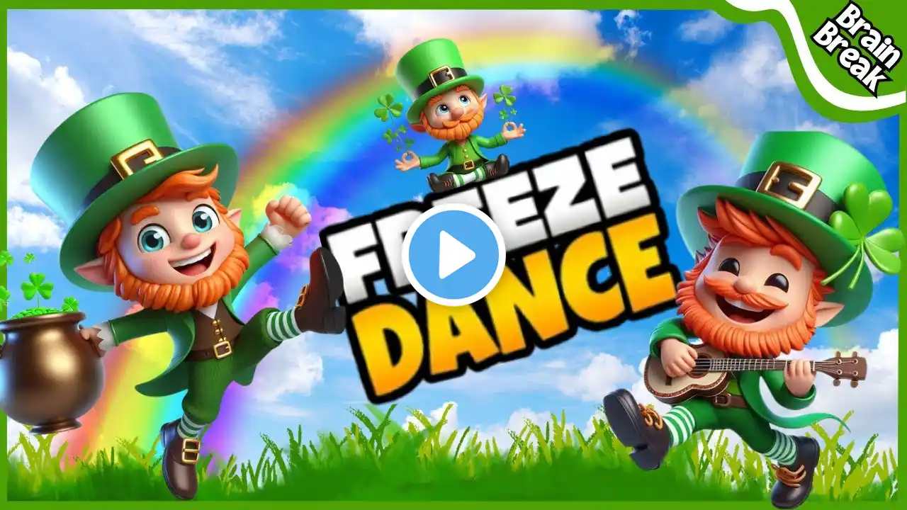 🍀 Saint Patrick’s Day Yoga Freeze Dance! ☘️ Brain Break for Kids! ☘️ Yoga & Movement Fun! 🍀