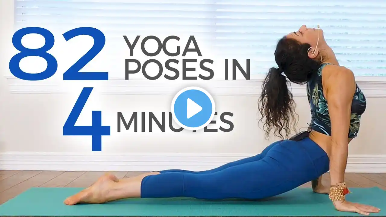 82 Yoga Poses in 4 Minutes ♥ 30 Days of Yoga with Jess - Weight Loss, Flexibility, Anxiety Relief