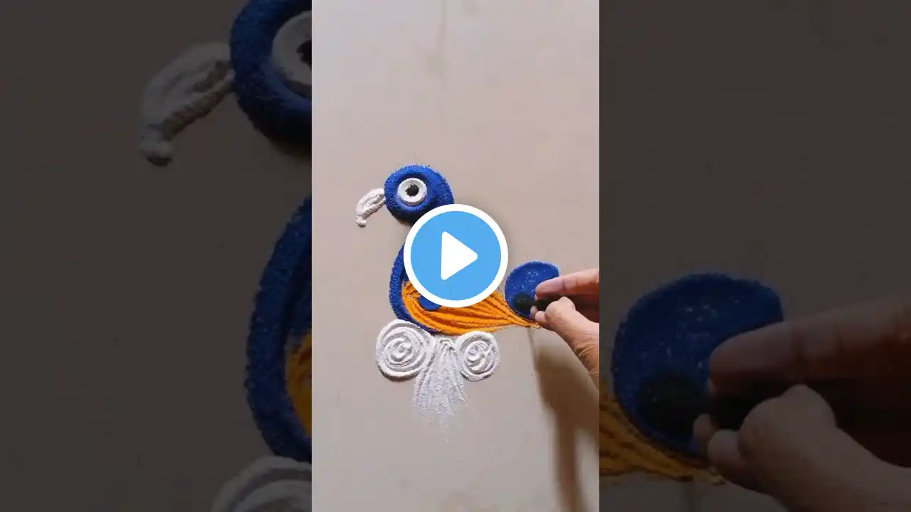 Daily Rangoli Design|Cute Peacock Rangoli #short #shorts #youtubeshorts