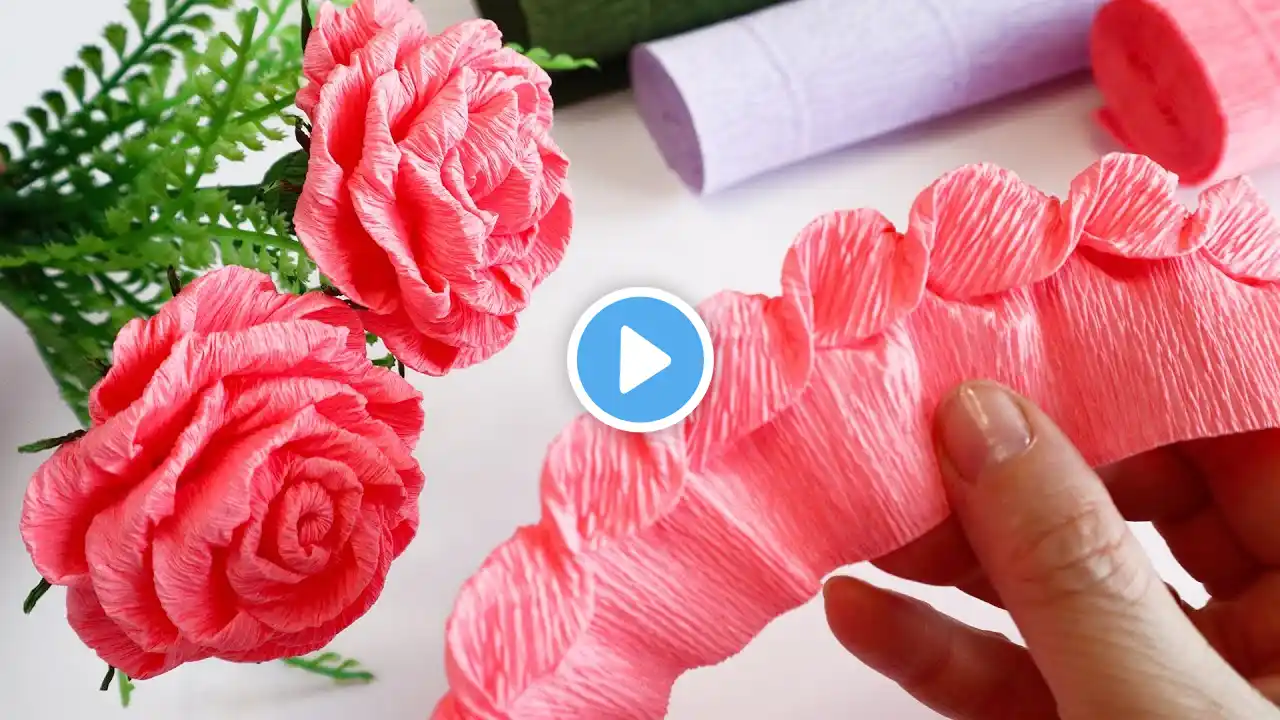 DIY 🌹 How to Make Paper Roses 🌹 Crepe paper decorating ideas.