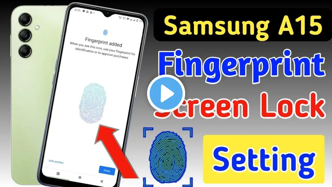 Samsung galaxy a15 fingerprint screen lock/Samsung a15 fingerprint kaise kagaen/fingerprint setting