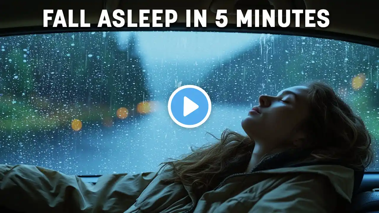 Rain sounds for sleeping - Heavy Rain & Thunder at Night to Sleep Well & Beat Insomnia |Rain On Car