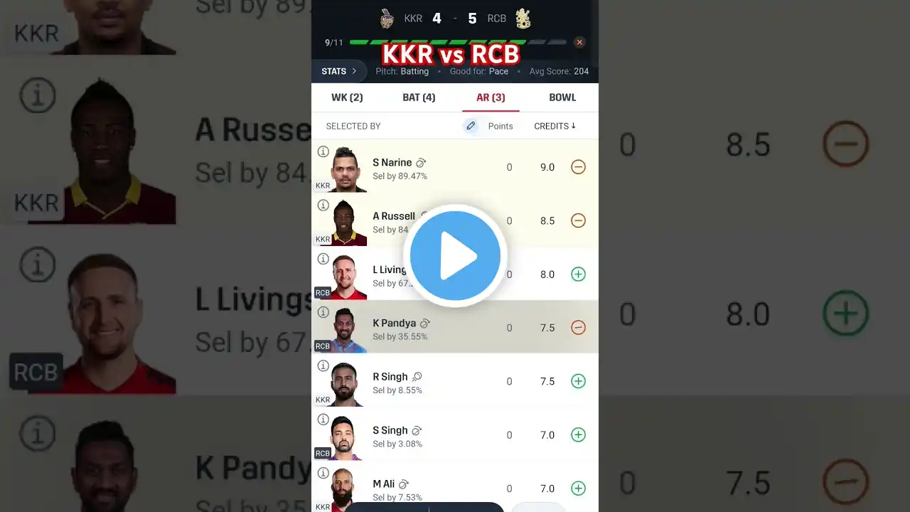 KKR vs RCB Dream11 Prediction 2025|KKR vs RCB Dream11 Team #dream11team #dream11prediction #rcb