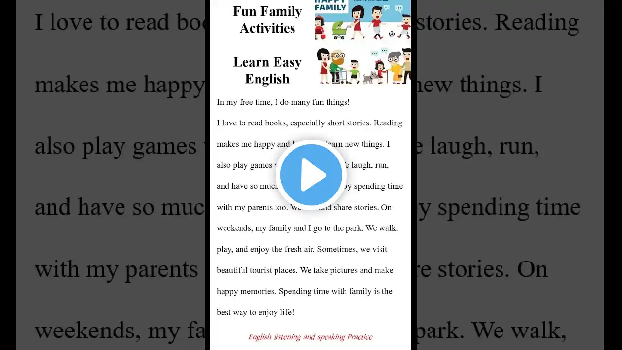 Fun Family Activities: Learn Easy English || In my free time