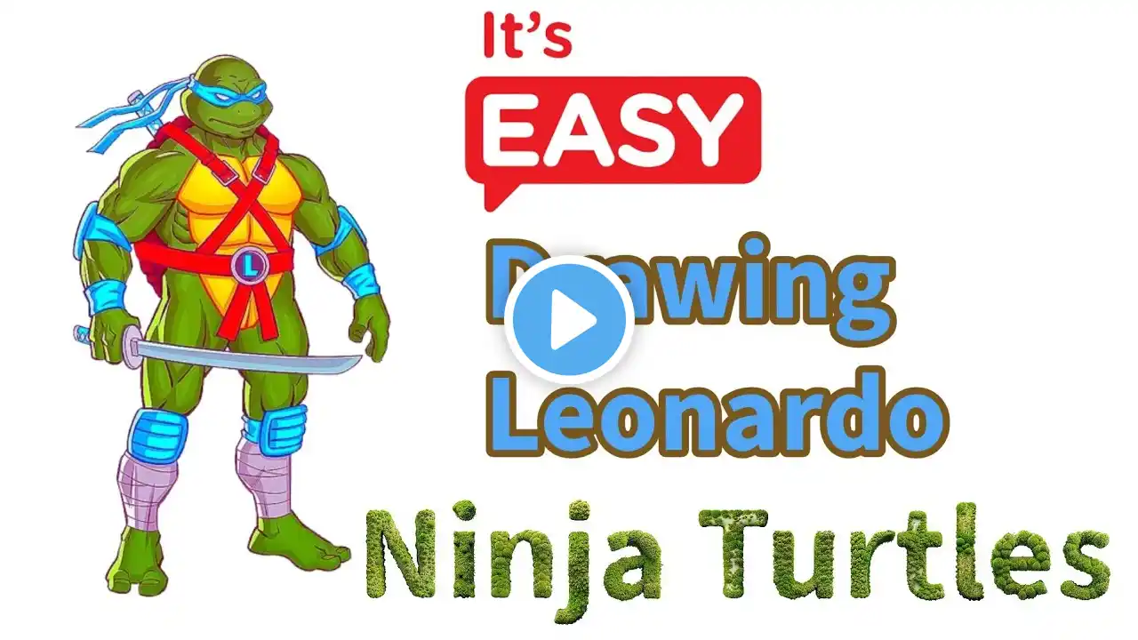 HOW TO DRAW NINJA TURTLE LEONARDO?STEP BY STEP DRAWING LESSON