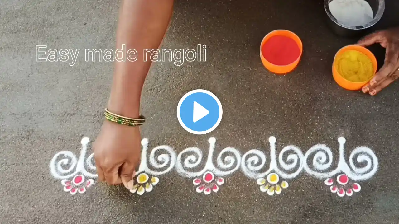 5 Easy daily border rangoli designs/sideborder muggulu/kolams#new#beautiful@easymaderangolicreations