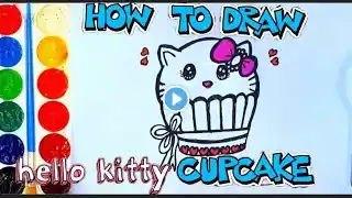 how to draw hello kitty cupcake 🧁 drawing for kids and toddlers