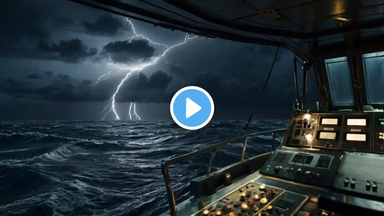 LOUD THUNDER & HEAVY RAIN Over the Ocean at Night for Deep Sleep | Sleep Now with White Noise..