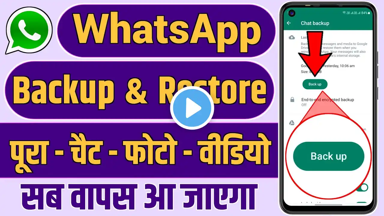 Whatsapp chat backup and restore 2024 | Whatsapp ka chat backup kaise le |Whatsapp backup kaise kare