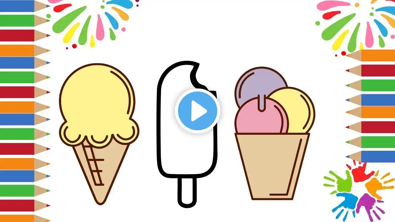 How to Draw Ice cream | Beautiful Ice cream drawing | Ice cream Drawing, Painting and Colouring