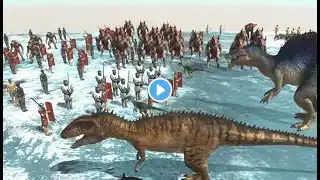 Rebel Army Rams Winter Dinosaurs VS Gunman Soldiers Swift Vikings Animal Revolt Battle Simulator