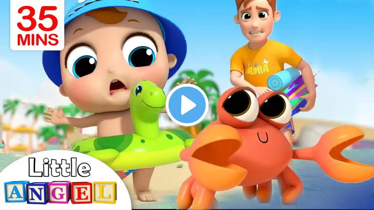 Fun Day at the Beach | Sea Animal Song | Little Angel Kids Songs & Nursery Rhymes