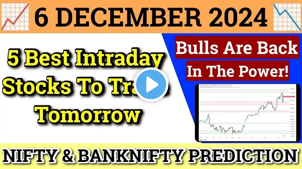 Daily Best Intraday Stocks | 6 December 2024 | Stocks to buy tomorrow | Detailed Analysis